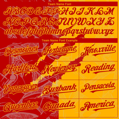 Custom Graffiti Pattern Red-Gold 3D Scratch Authentic Baseball Jersey - Sky-Custom