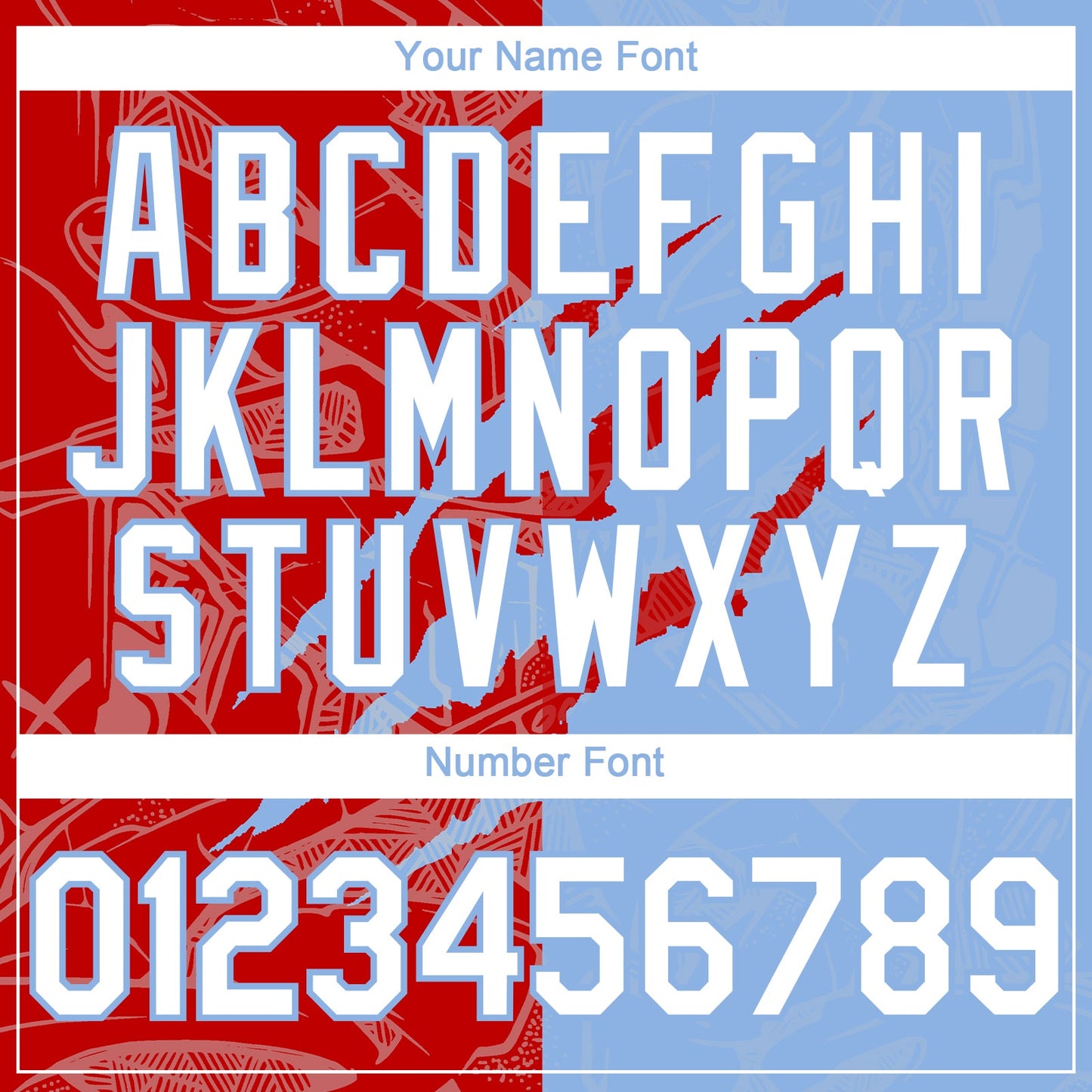 Custom Graffiti Pattern White Light Blue-Red 3D Scratch Authentic Baseball Jersey - Sky-Custom