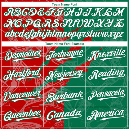 Custom Graffiti Pattern White Kelly Green-Red 3D Scratch Authentic Baseball Jersey - Sky-Custom
