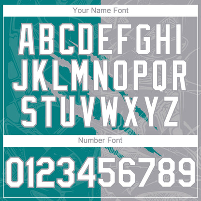 Custom Graffiti Pattern White Teal-Gray 3D Scratch Authentic Baseball Jersey - Sky-Custom