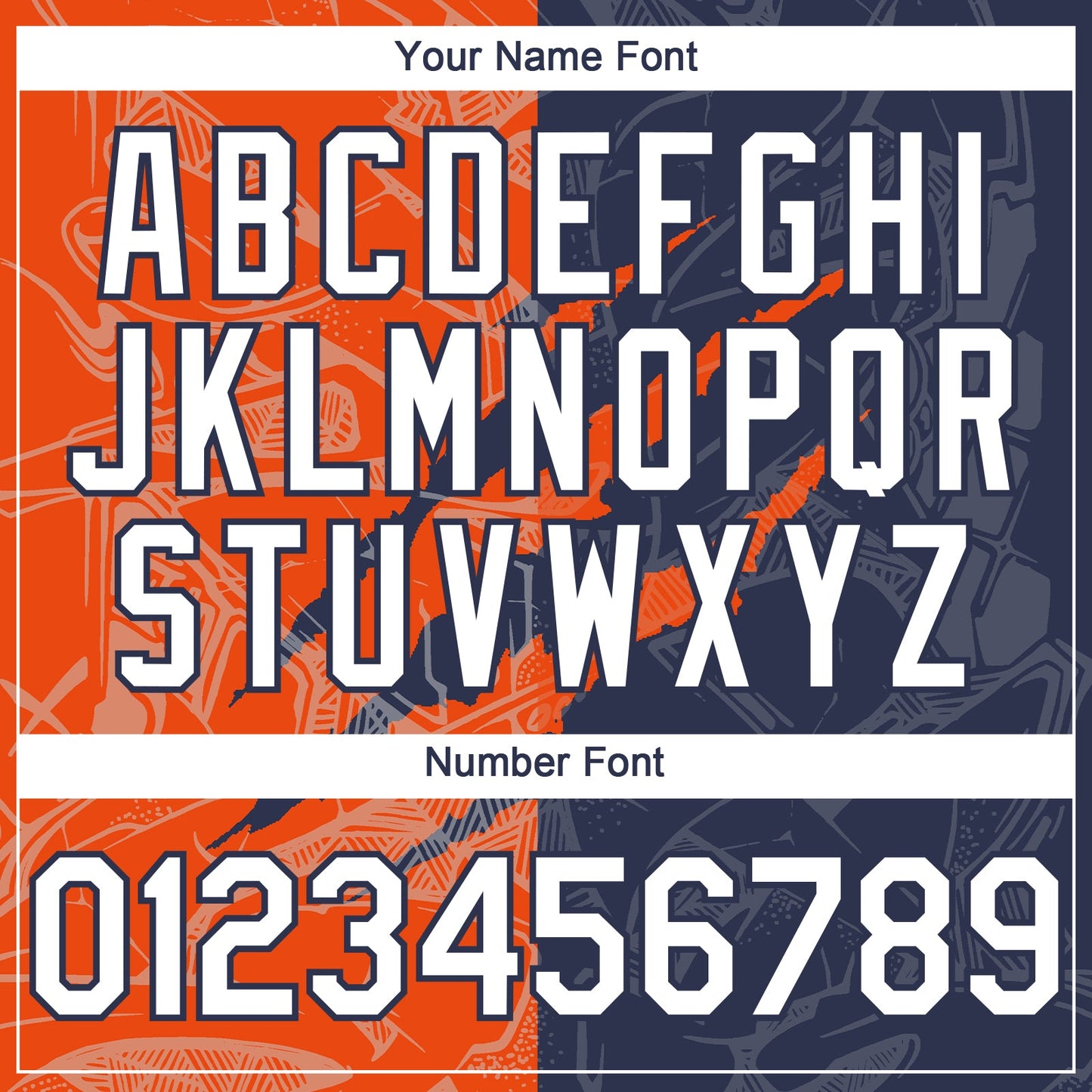 Custom Graffiti Pattern White Navy-Orange 3D Scratch Authentic Baseball Jersey - Sky-Custom