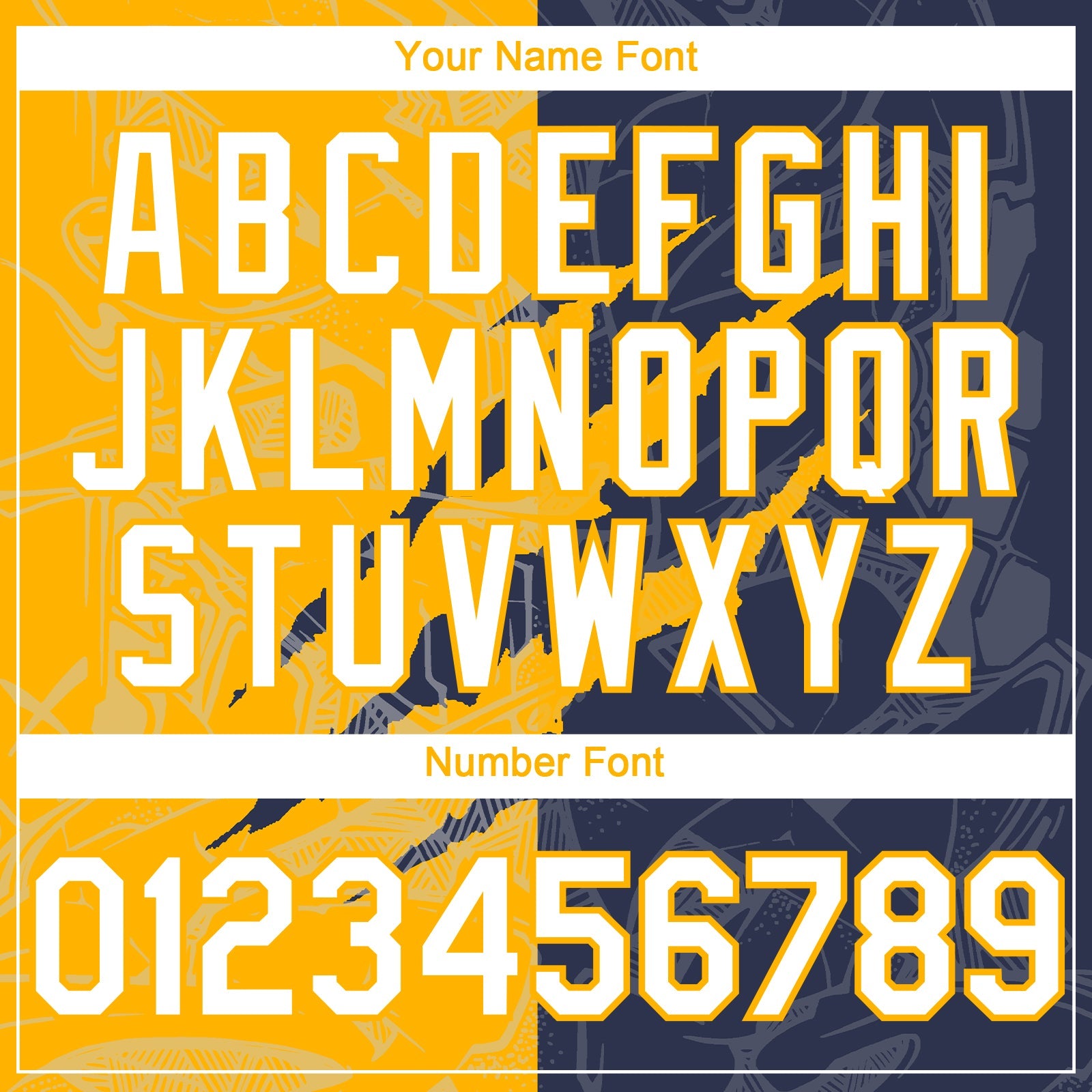 Custom Graffiti Pattern White Navy-Gold 3D Scratch Authentic Baseball Jersey - Sky-Custom
