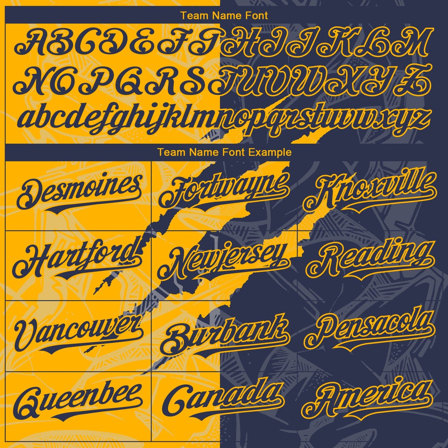 Custom Graffiti Pattern Navy-Gold 3D Scratch Authentic Baseball Jersey - Sky-Custom