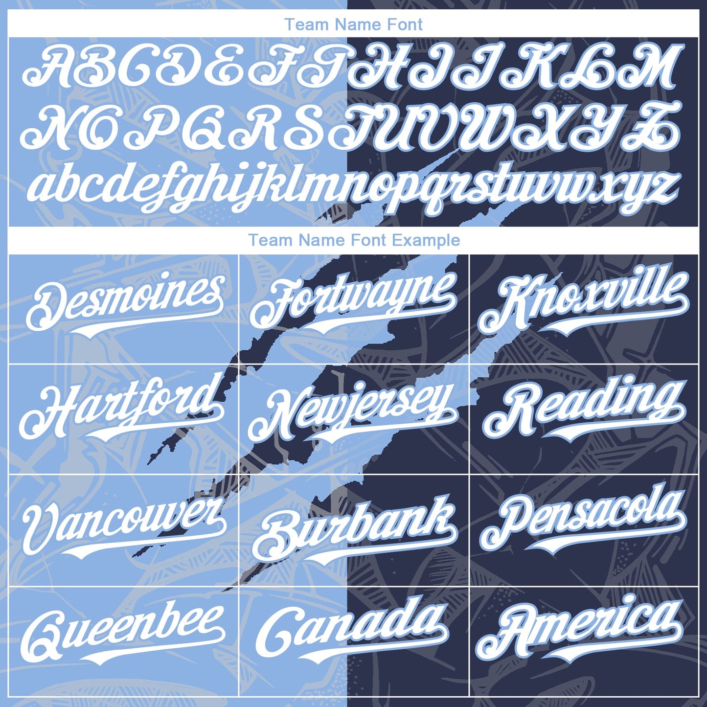 Custom Graffiti Pattern White Navy-Light Blue 3D Scratch Authentic Baseball Jersey - Sky-Custom