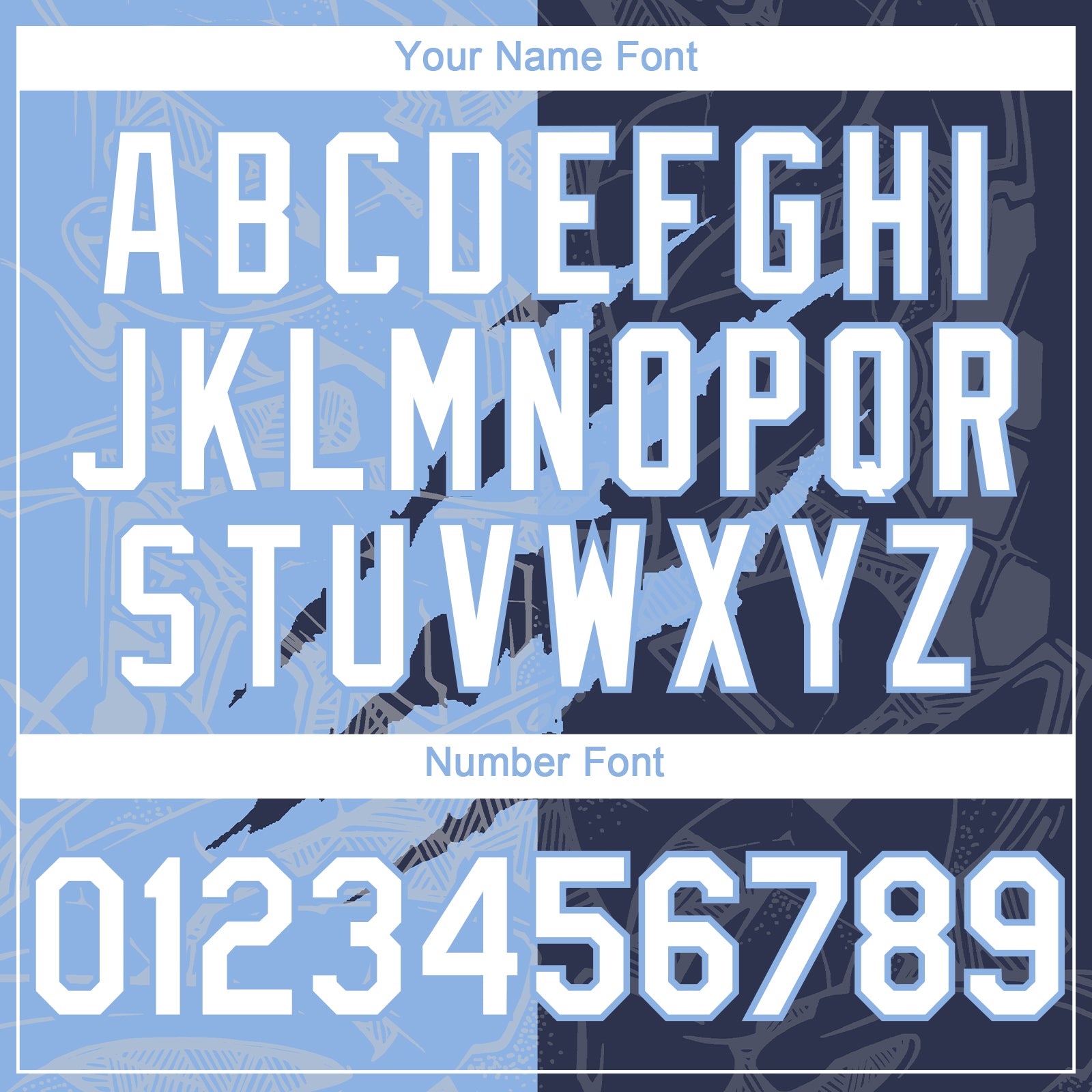 Custom Graffiti Pattern White Navy-Light Blue 3D Scratch Authentic Baseball Jersey - Sky-Custom