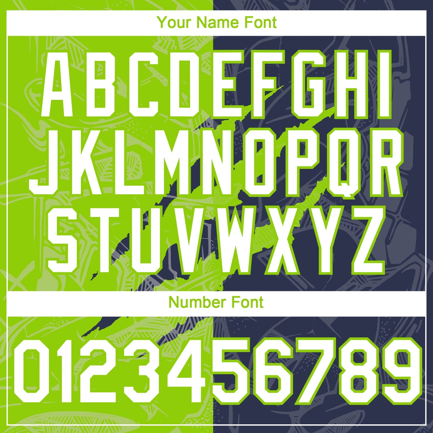 Custom Graffiti Pattern White Navy-Neon Green 3D Scratch Authentic Baseball Jersey - Sky-Custom
