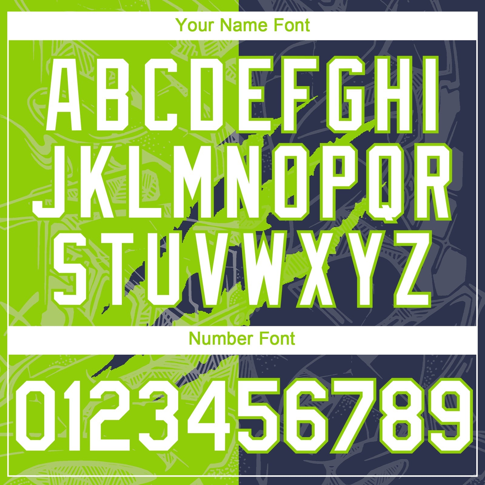 Custom Graffiti Pattern White Navy-Neon Green 3D Scratch Authentic Baseball Jersey - Sky-Custom