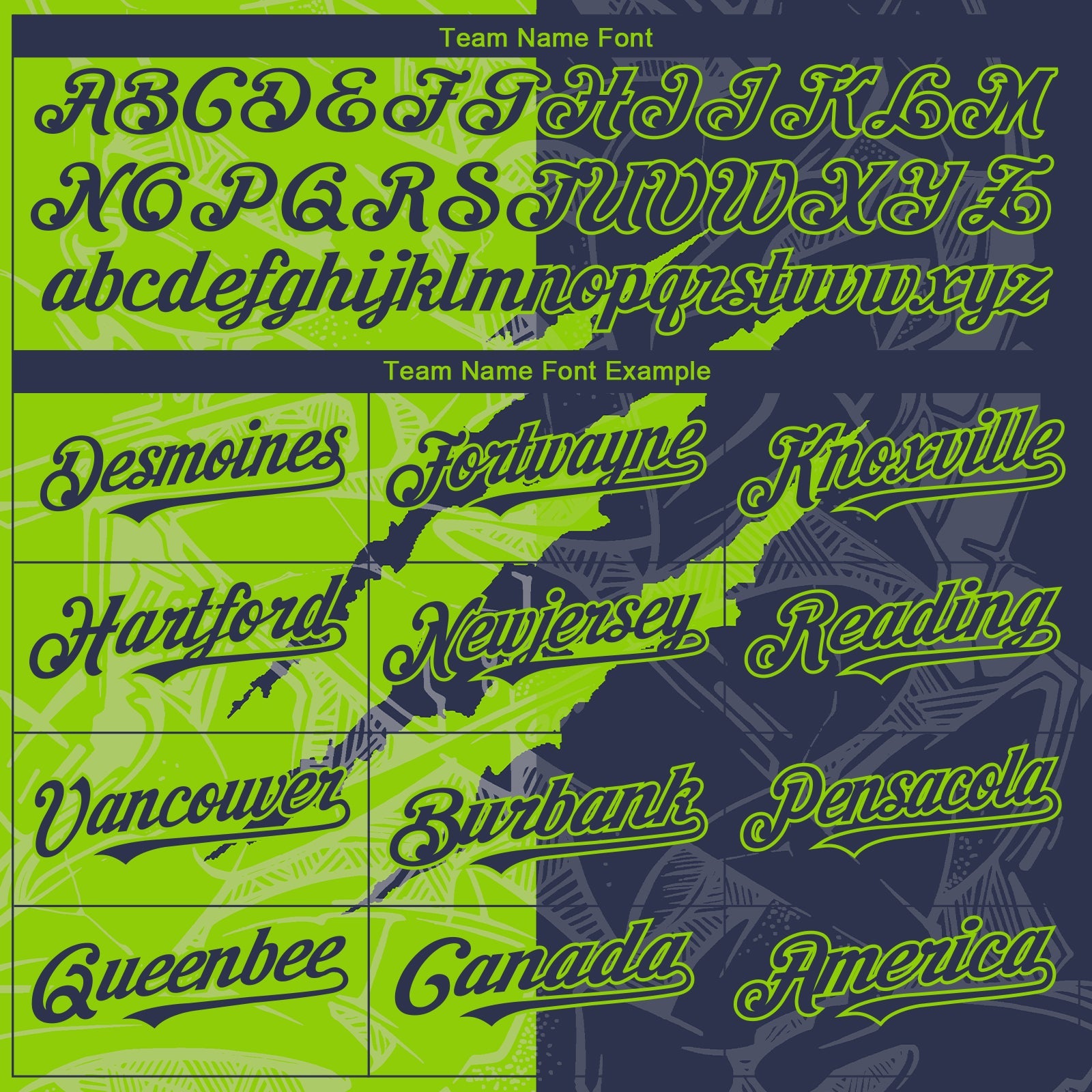 Custom Graffiti Pattern Navy-Neon Green 3D Scratch Authentic Baseball Jersey - Sky-Custom