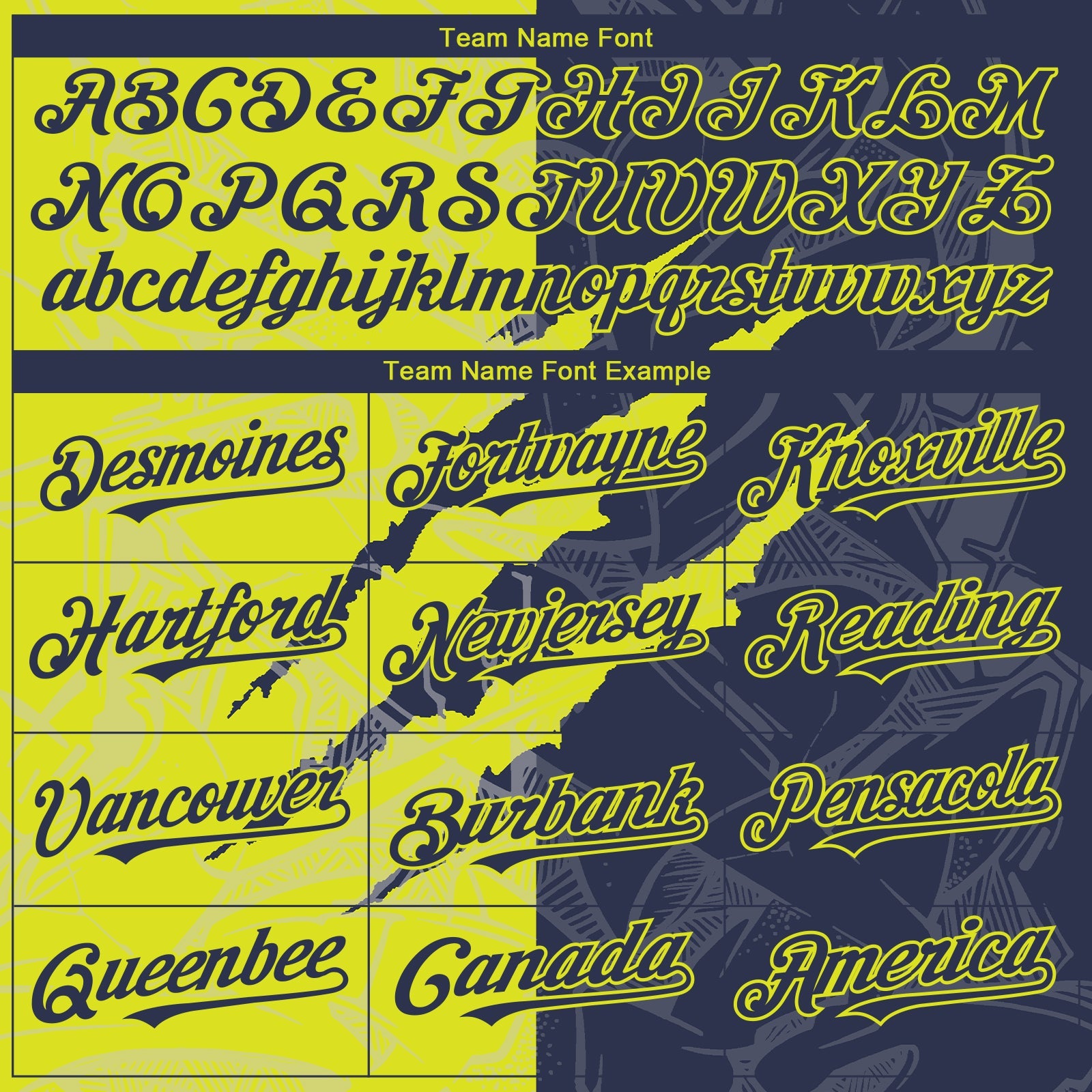 Custom Graffiti Pattern Navy-Neon Yellow 3D Scratch Authentic Baseball Jersey - Sky-Custom