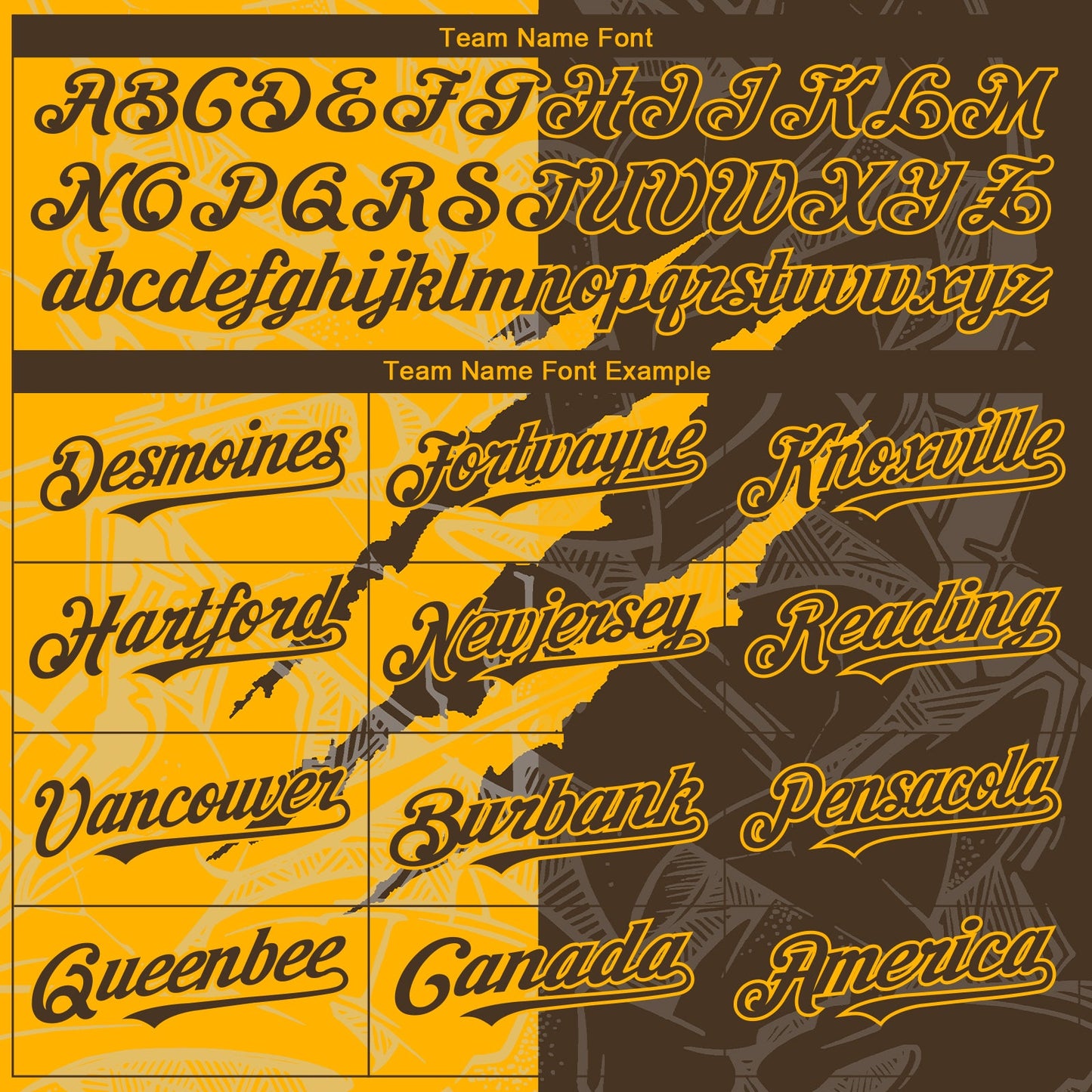 Custom Graffiti Pattern Brown-Gold 3D Scratch Authentic Baseball Jersey - Sky-Custom