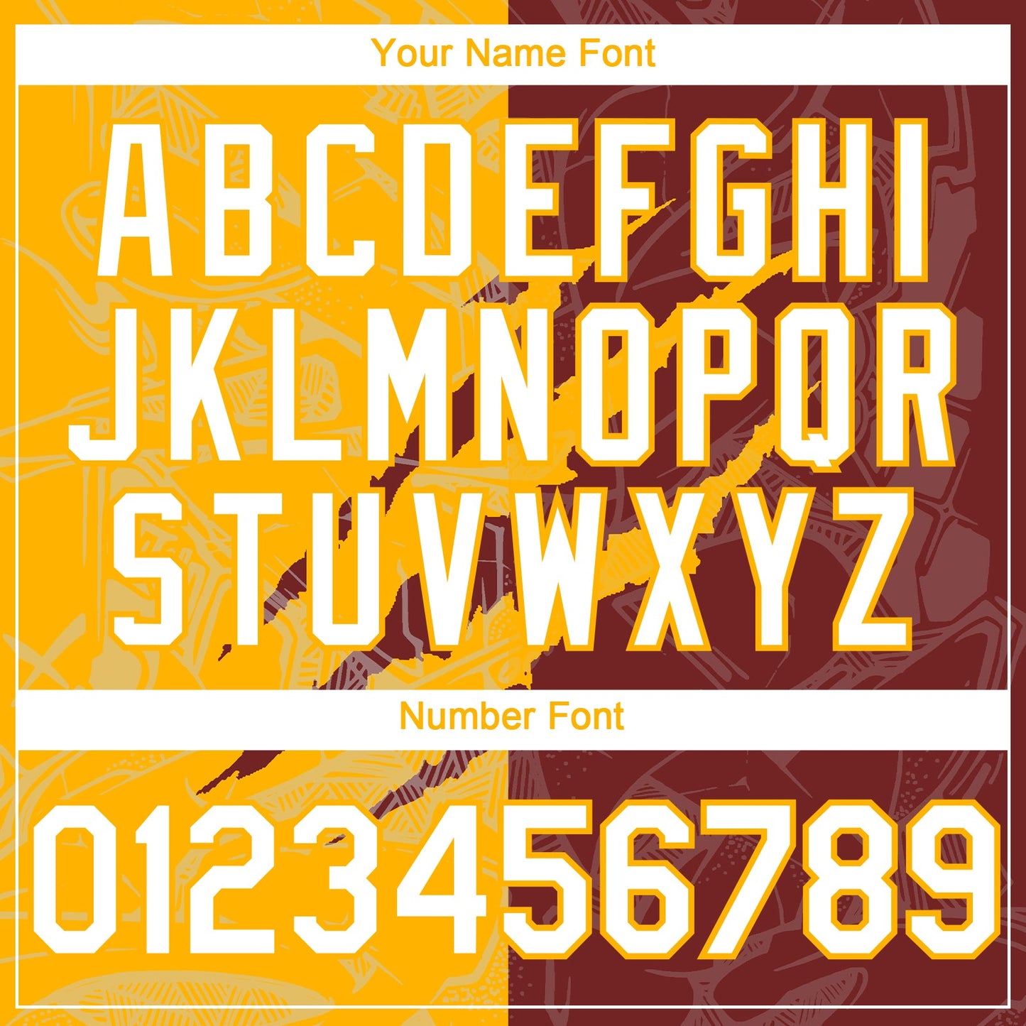Custom Graffiti Pattern White Burgundy-Gold 3D Scratch Authentic Baseball Jersey - Sky-Custom