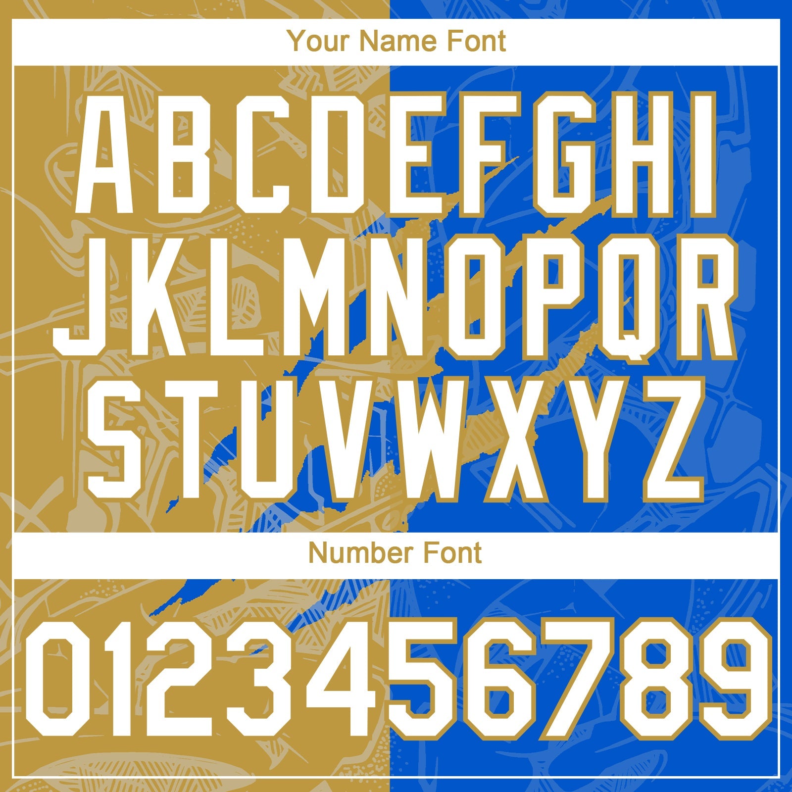 Custom Graffiti Pattern White Thunder Blue-Old Gold 3D Scratch Authentic Baseball Jersey - Sky-Custom