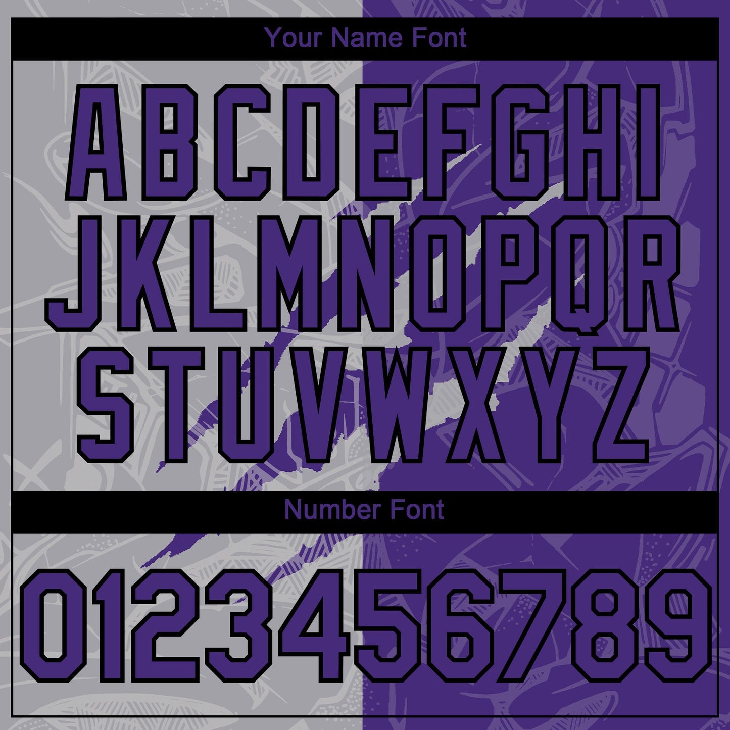 Custom Graffiti Pattern Purple Gray-Black 3D Scratch Authentic Baseball Jersey - Sky-Custom