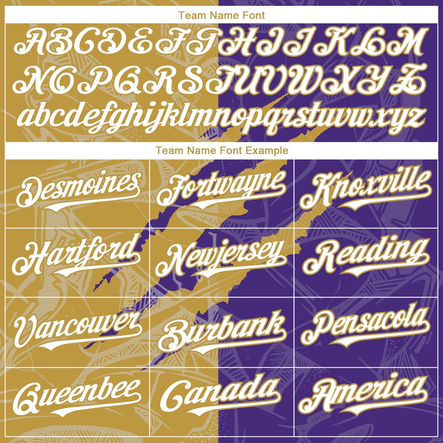 Custom Graffiti Pattern White Purple-Old Gold 3D Scratch Authentic Baseball Jersey - Sky-Custom