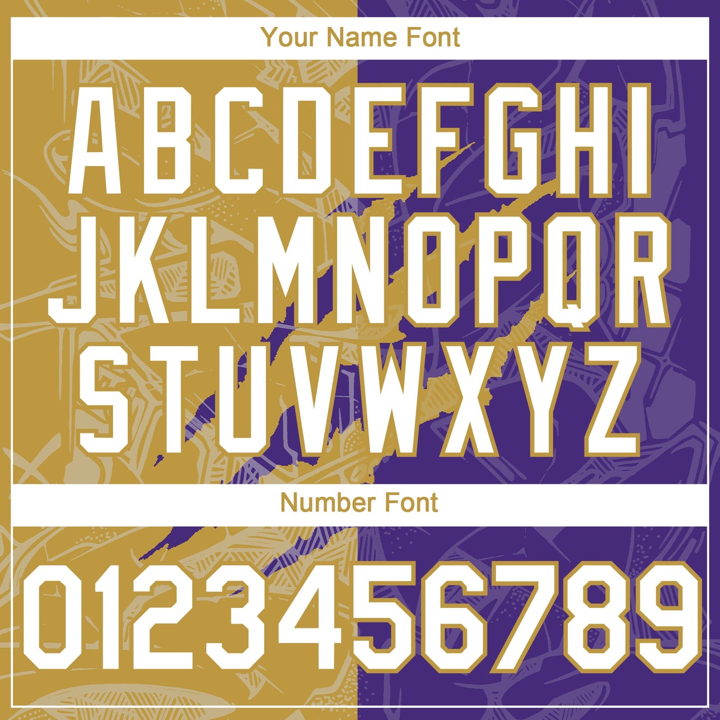 Custom Graffiti Pattern White Purple-Old Gold 3D Scratch Authentic Baseball Jersey - Sky-Custom