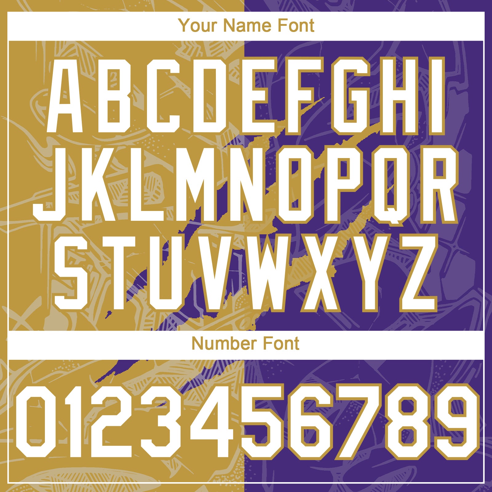 Custom Graffiti Pattern White Purple-Old Gold 3D Scratch Authentic Baseball Jersey - Sky-Custom