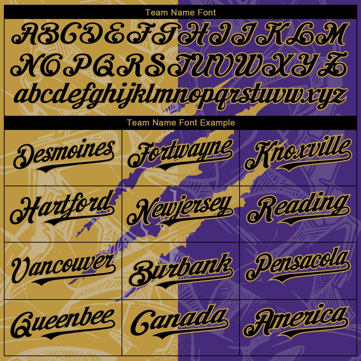 Custom Graffiti Pattern Black Purple-Old Gold 3D Scratch Authentic Baseball Jersey - Sky-Custom