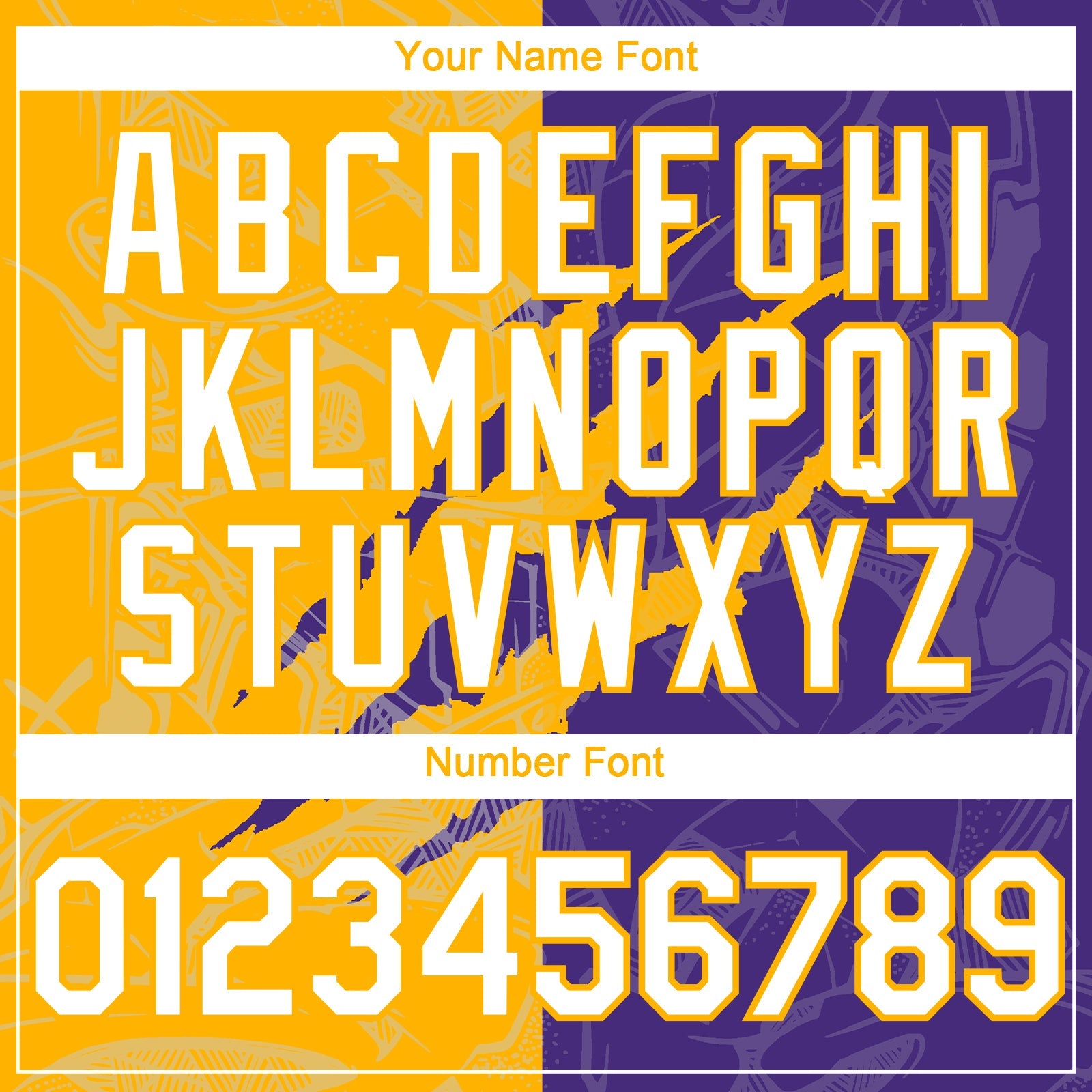 Custom Graffiti Pattern White Purple-Gold 3D Scratch Authentic Baseball Jersey - Sky-Custom