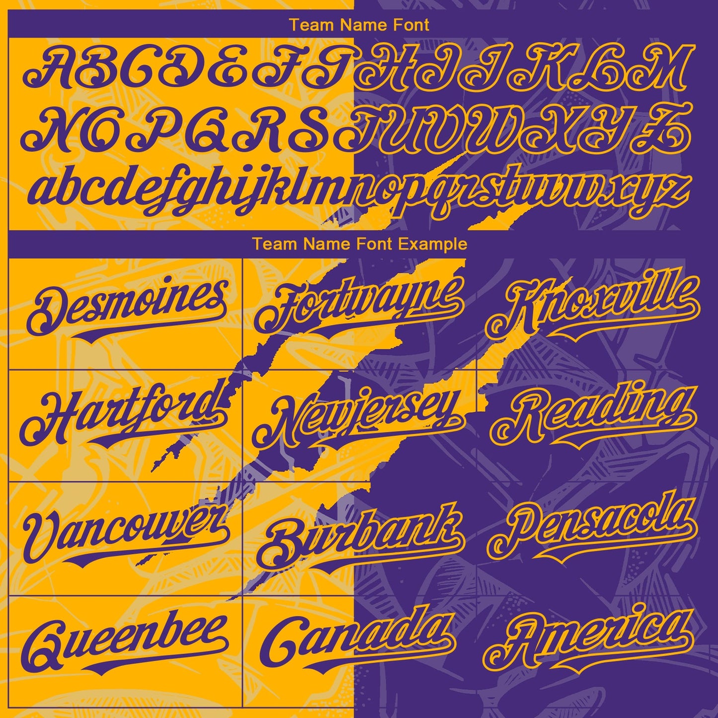 Custom Graffiti Pattern Purple-Gold 3D Scratch Authentic Baseball Jersey - Sky-Custom
