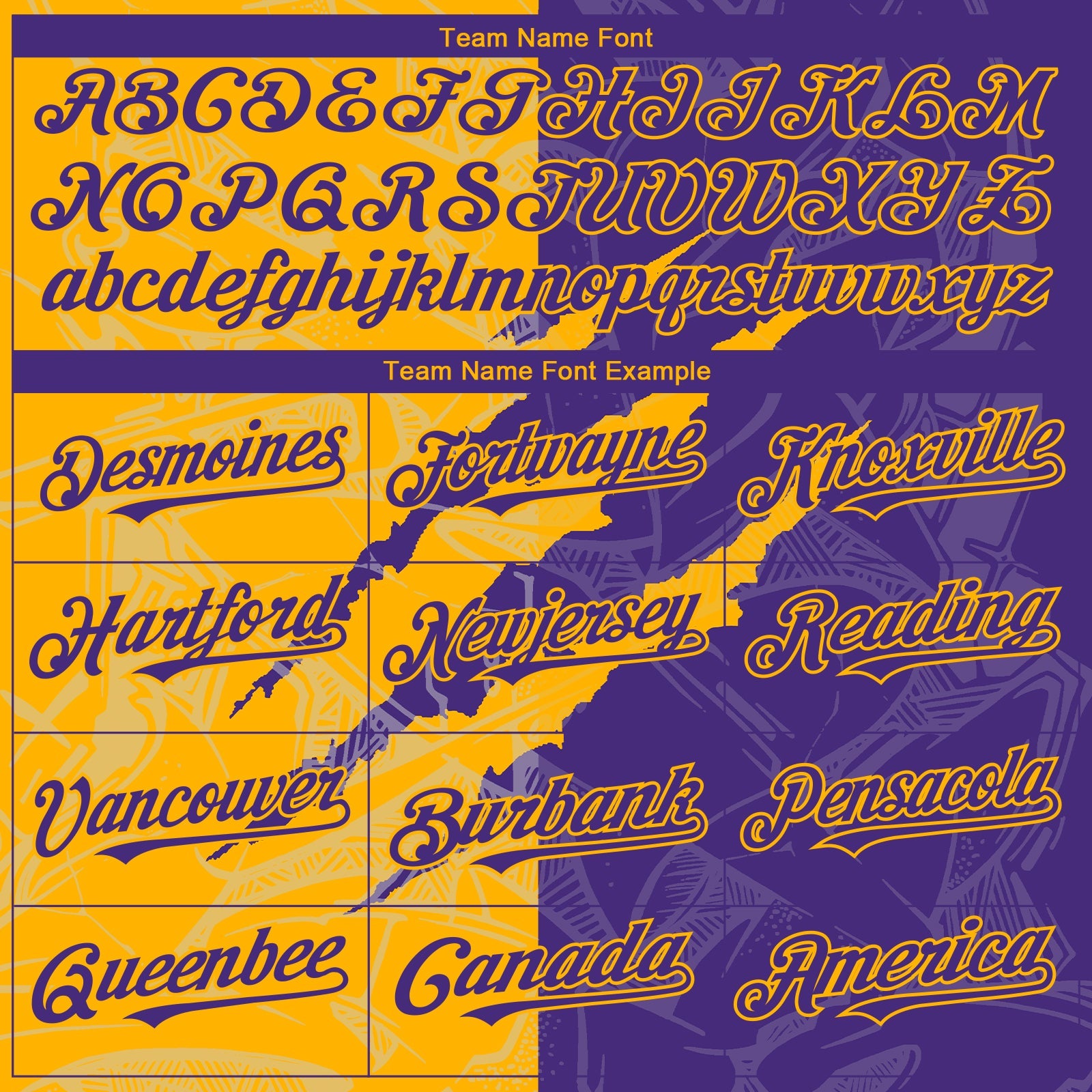 Custom Graffiti Pattern Purple-Gold 3D Scratch Authentic Baseball Jersey - Sky-Custom