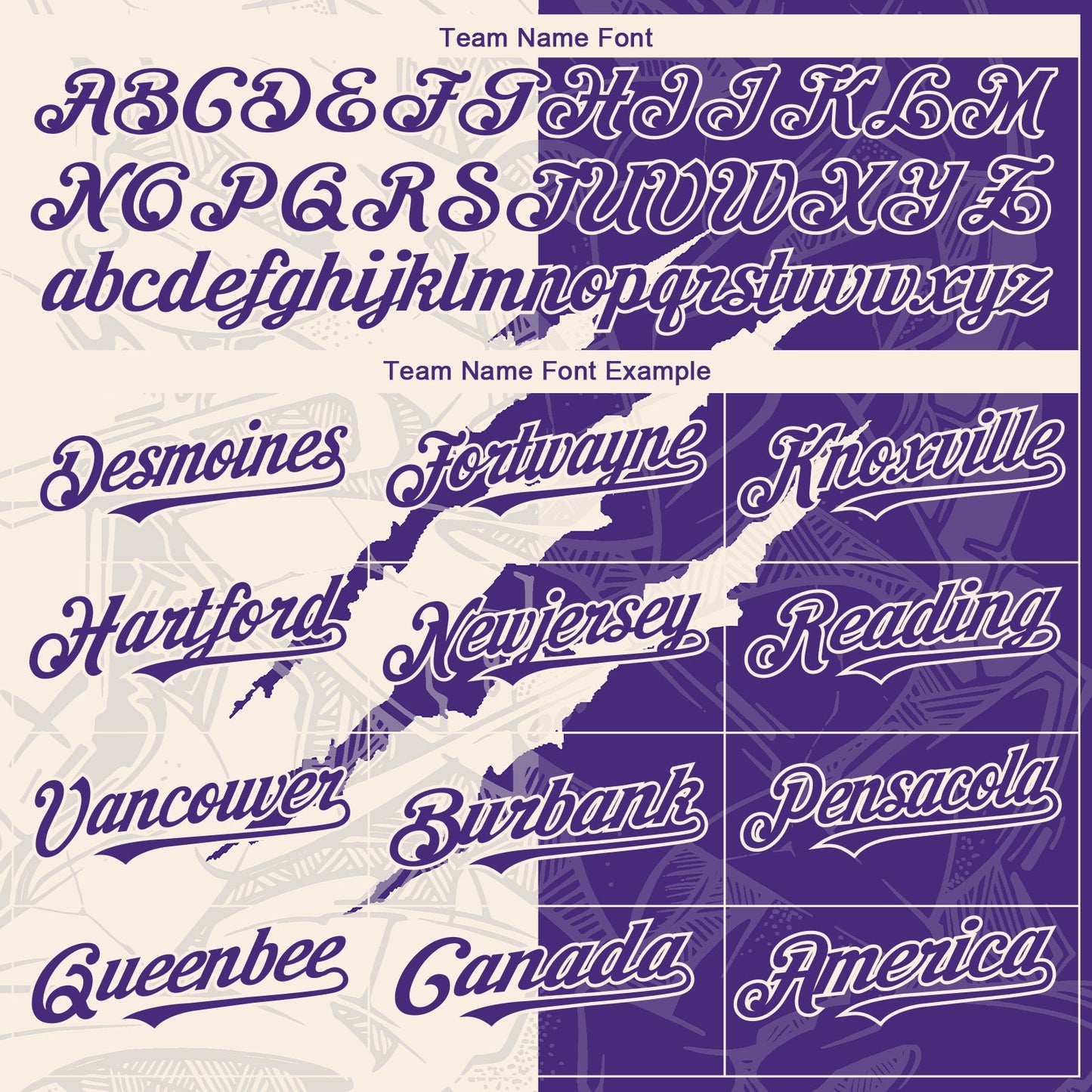 Custom Graffiti Pattern Purple-Cream 3D Scratch Authentic Baseball Jersey - Sky-Custom