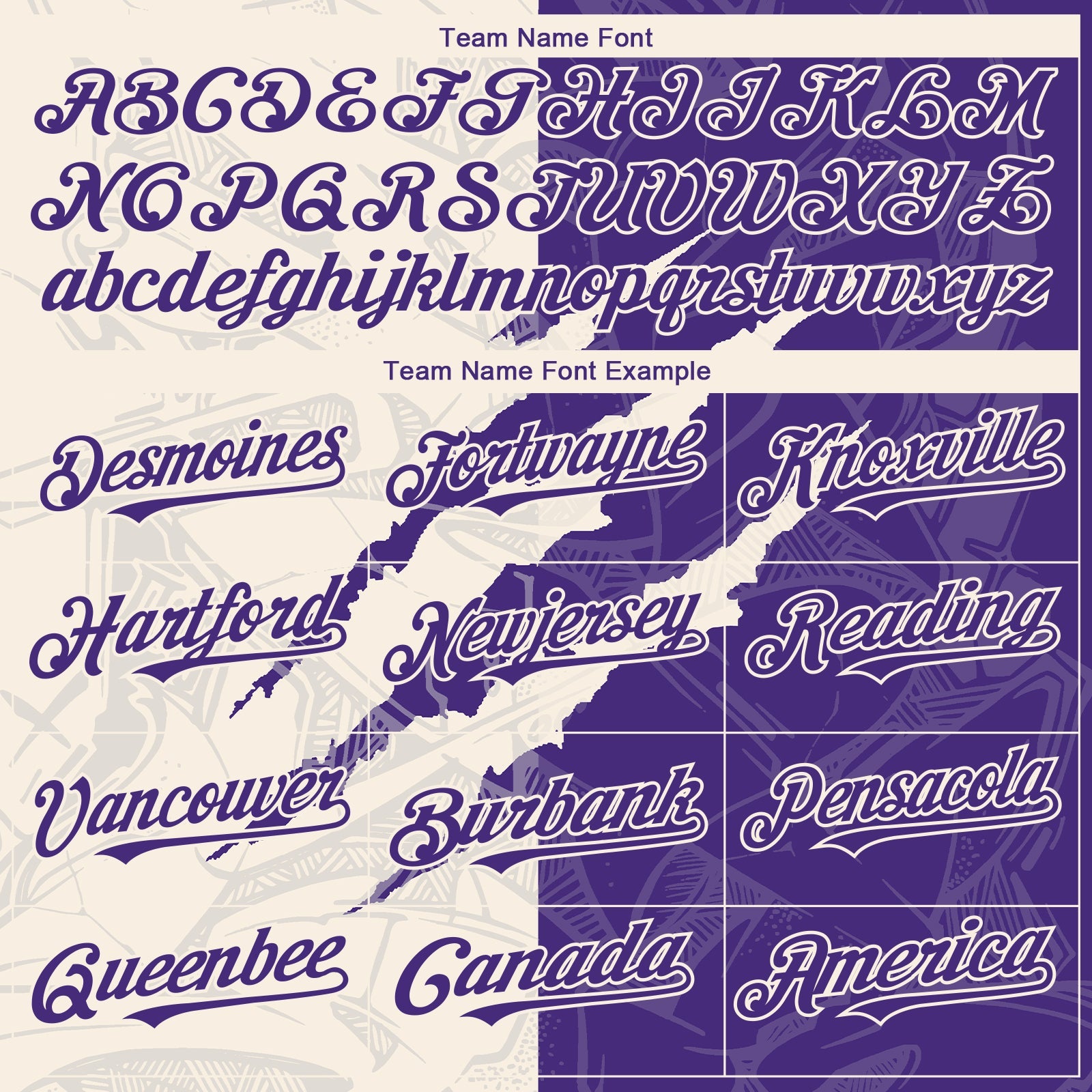Custom Graffiti Pattern Purple-Cream 3D Scratch Authentic Baseball Jersey - Sky-Custom