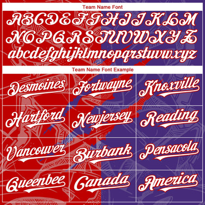 Custom Graffiti Pattern White Purple-Red 3D Scratch Authentic Baseball Jersey - Sky-Custom