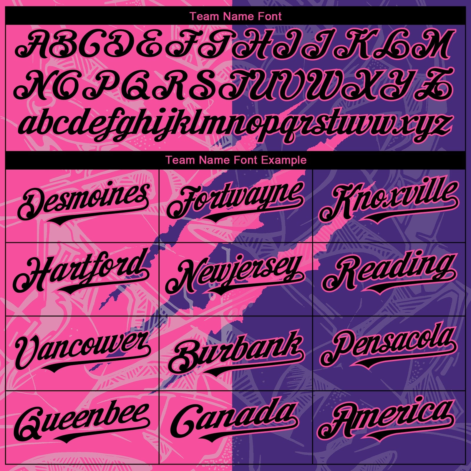 Custom Graffiti Pattern Black Purple-Pink 3D Scratch Authentic Baseball Jersey - Sky-Custom