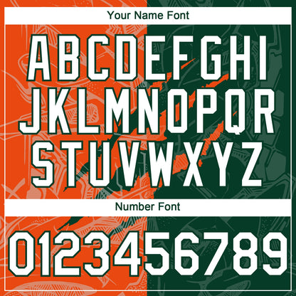 Custom Graffiti Pattern White Green-Orange 3D Scratch Authentic Baseball Jersey - Sky-Custom