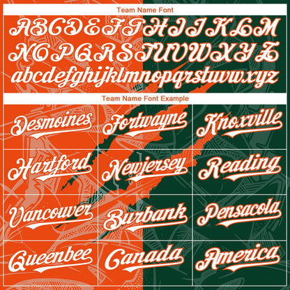 Custom Graffiti Pattern White Green-Orange 3D Scratch Authentic Baseball Jersey - Sky-Custom