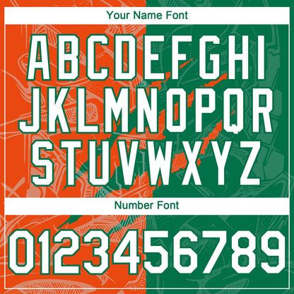 Custom Graffiti Pattern White Kelly Green-Orange 3D Scratch Authentic Baseball Jersey - Sky-Custom