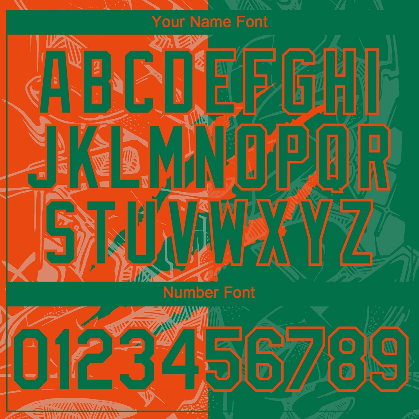 Custom Graffiti Pattern Kelly Green-Orange 3D Scratch Authentic Baseball Jersey - Sky-Custom