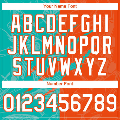 Custom Graffiti Pattern White Orange-Aqua 3D Scratch Authentic Baseball Jersey - Sky-Custom