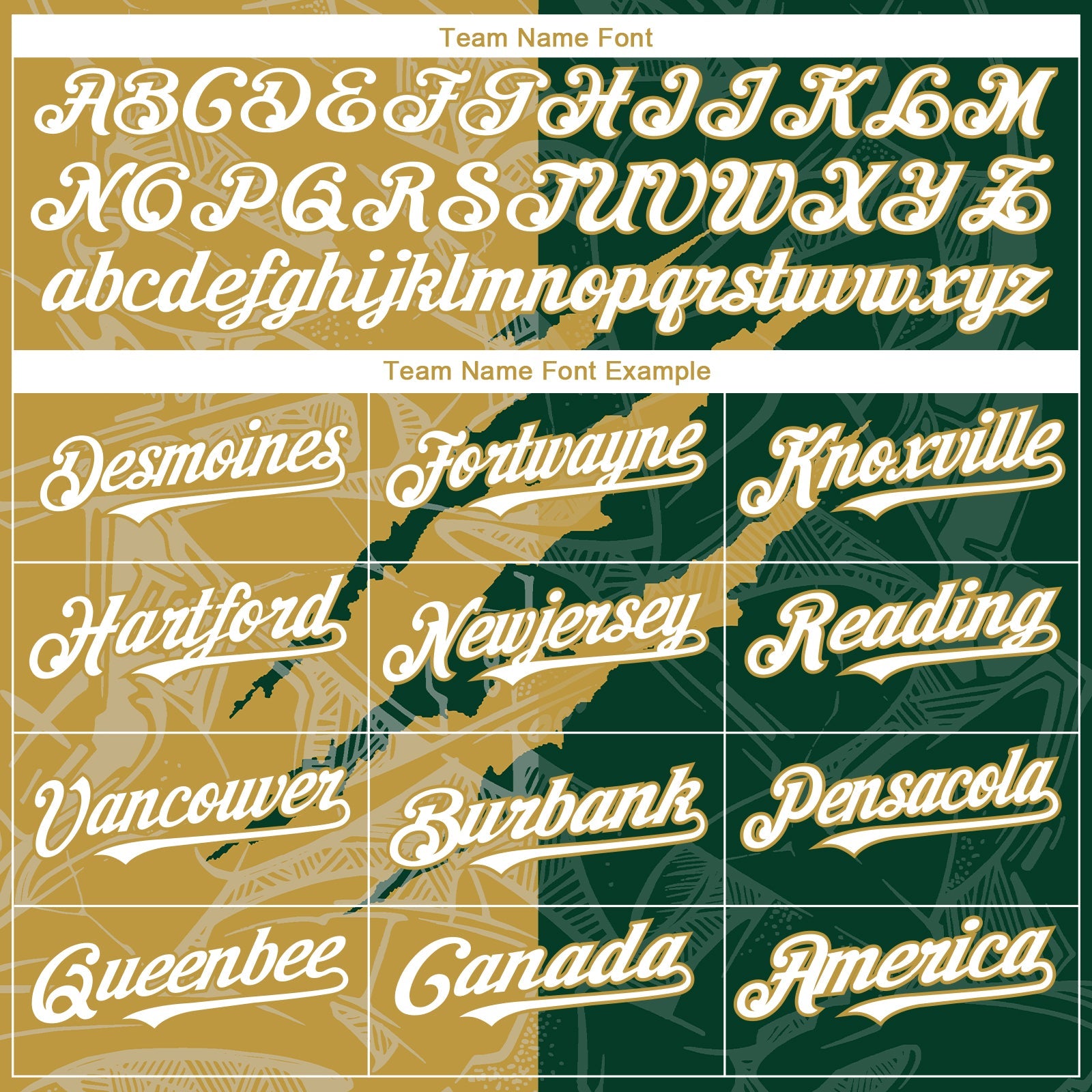 Custom Graffiti Pattern White Green-Old Gold 3D Scratch Authentic Baseball Jersey - Sky-Custom