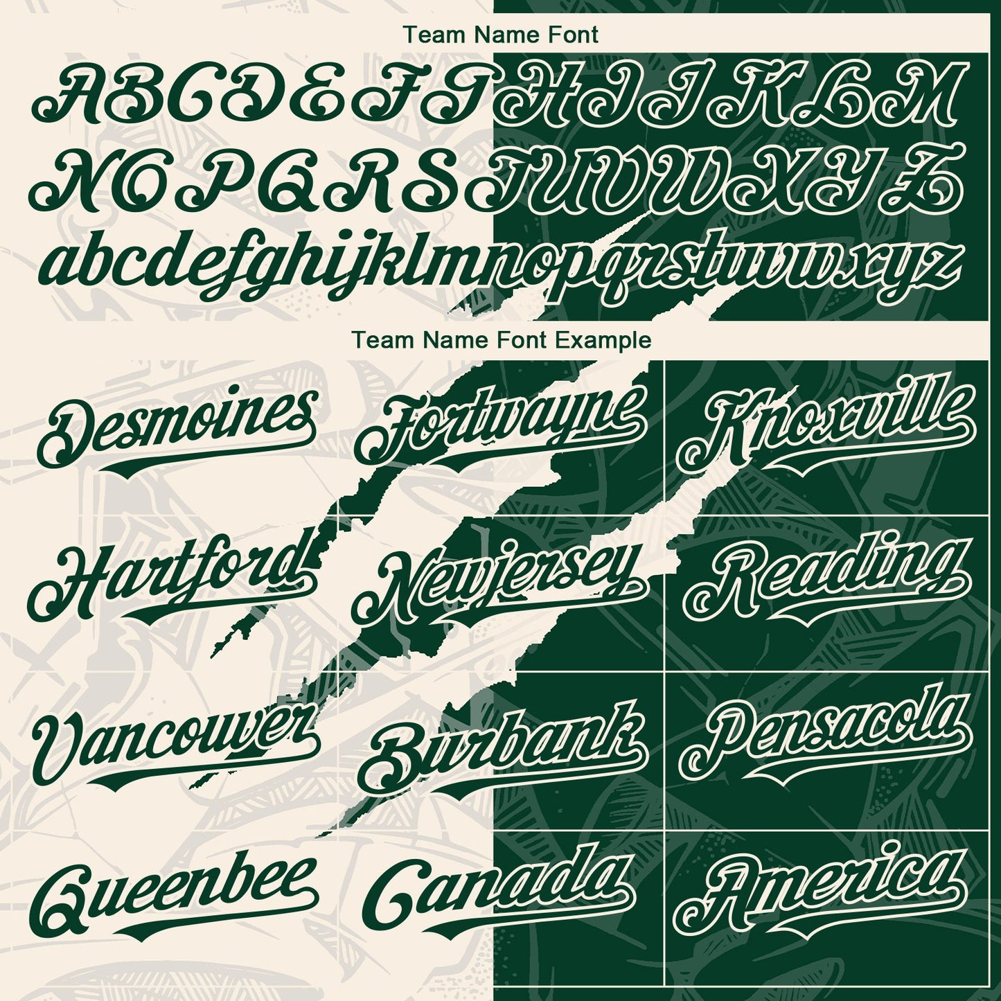 Custom Graffiti Pattern Green-Cream 3D Scratch Authentic Baseball Jersey - Sky-Custom