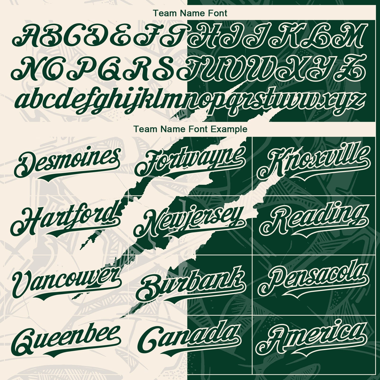 Custom Graffiti Pattern Green-Cream 3D Scratch Authentic Baseball Jersey - Sky-Custom