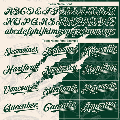 Custom Graffiti Pattern Green-Cream 3D Scratch Authentic Baseball Jersey - Sky-Custom