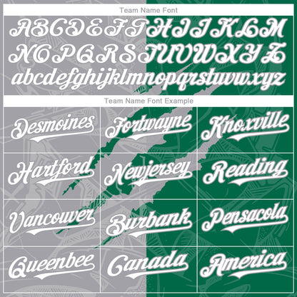 Custom Graffiti Pattern White Kelly Green-Gray 3D Scratch Authentic Baseball Jersey - Sky-Custom