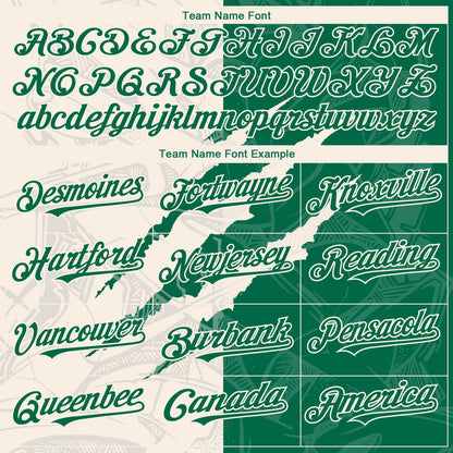 Custom Graffiti Pattern Kelly Green-Cream 3D Scratch Authentic Baseball Jersey - Sky-Custom