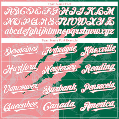 Custom Graffiti Pattern White Kelly Green-Medium Pink 3D Scratch Authentic Baseball Jersey - Sky-Custom