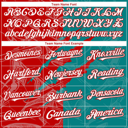 Custom Graffiti Pattern White Teal-Red 3D Scratch Authentic Baseball Jersey - Sky-Custom