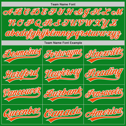 Custom Grass Green Orange-White Authentic Baseball Jersey - Sky-Custom