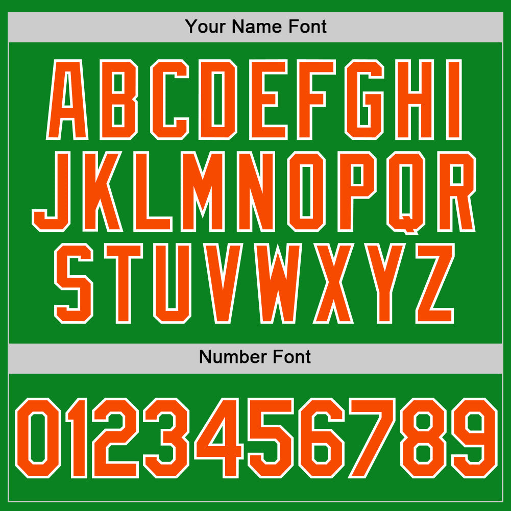 Custom Grass Green Orange-White Authentic Baseball Jersey - Sky-Custom