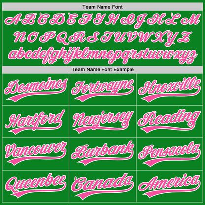 Custom Grass Green Pink-White Authentic Baseball Jersey - Sky-Custom