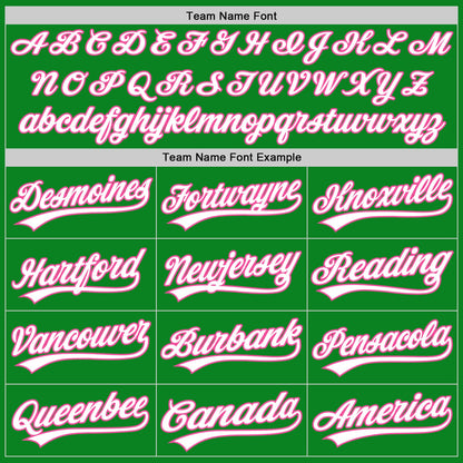 Custom Grass Green White-Pink Authentic Baseball Jersey - Sky-Custom