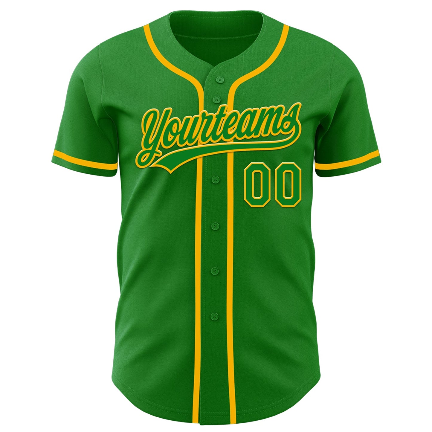 Custom Grass Green Gold Authentic Baseball Jersey - Sky-Custom