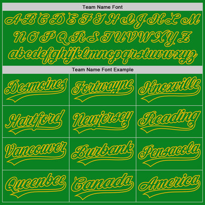 Custom Grass Green Gold Authentic Baseball Jersey - Sky-Custom