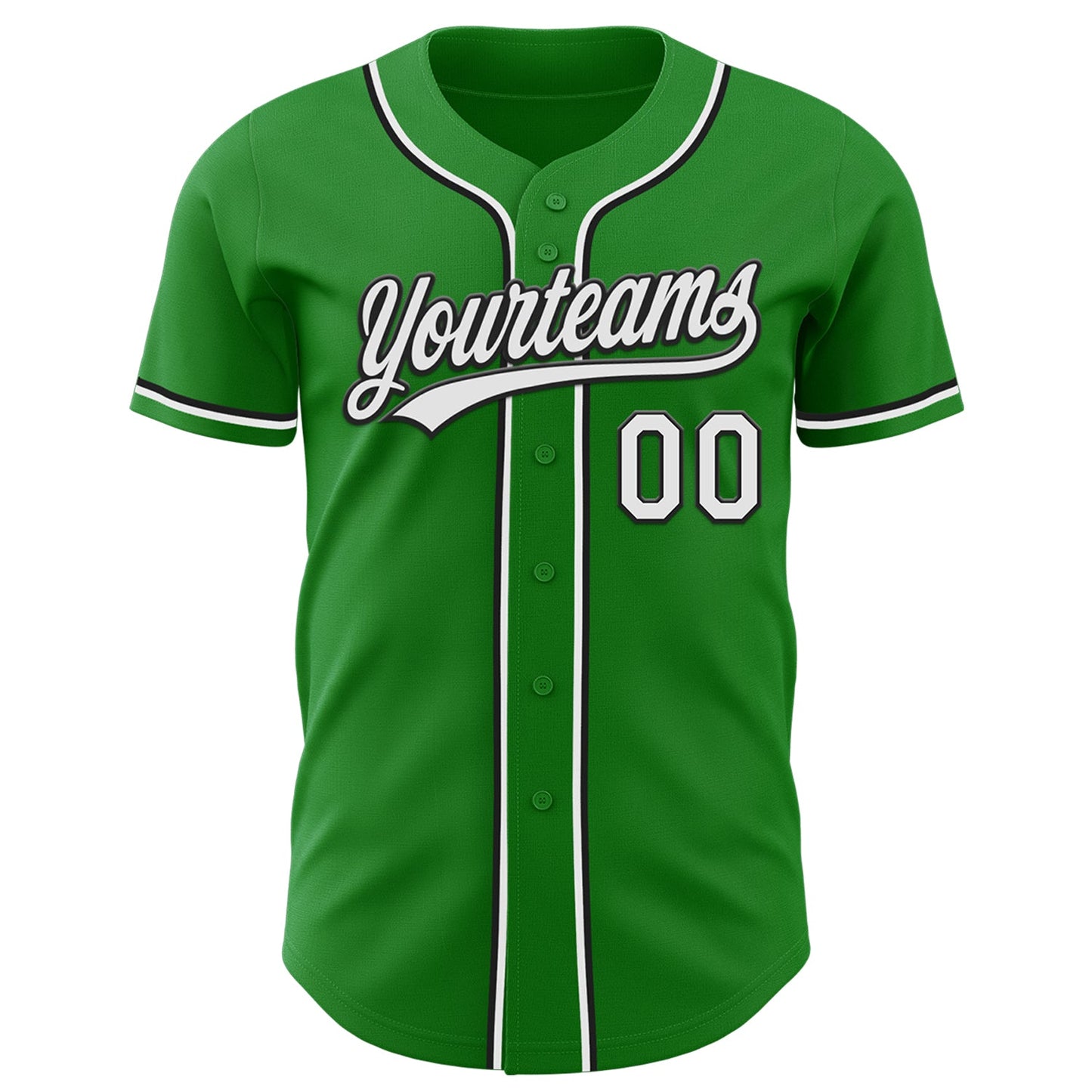 Custom Grass Green White-Black Authentic Baseball Jersey - Sky-Custom