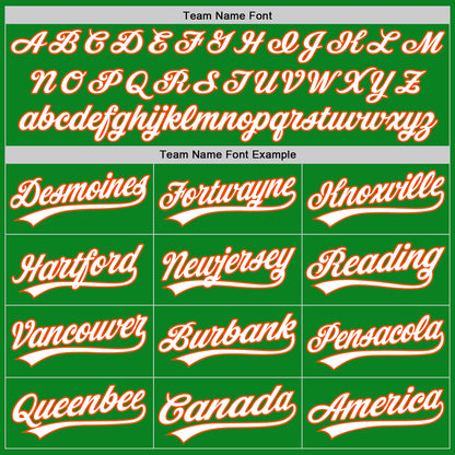 Custom Grass Green White-Orange Authentic Baseball Jersey - Sky-Custom