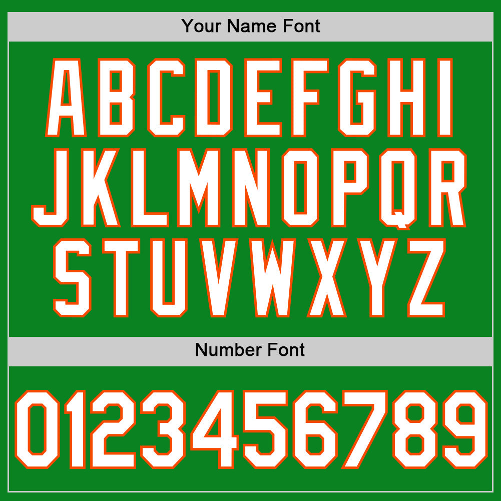 Custom Grass Green White-Orange Authentic Baseball Jersey - Sky-Custom